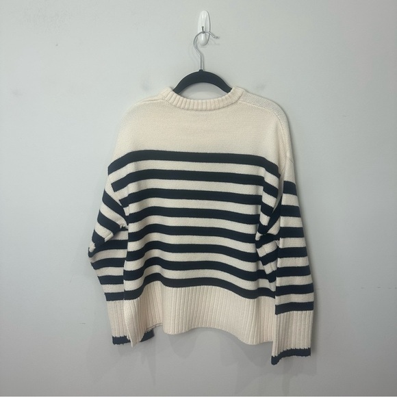 Zara Wool Striped Sweater Cream Black - Picture 5 of 10